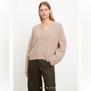 Velvet brand - Sade Alpaca Blend V-Neck Sweater in Oatmeal